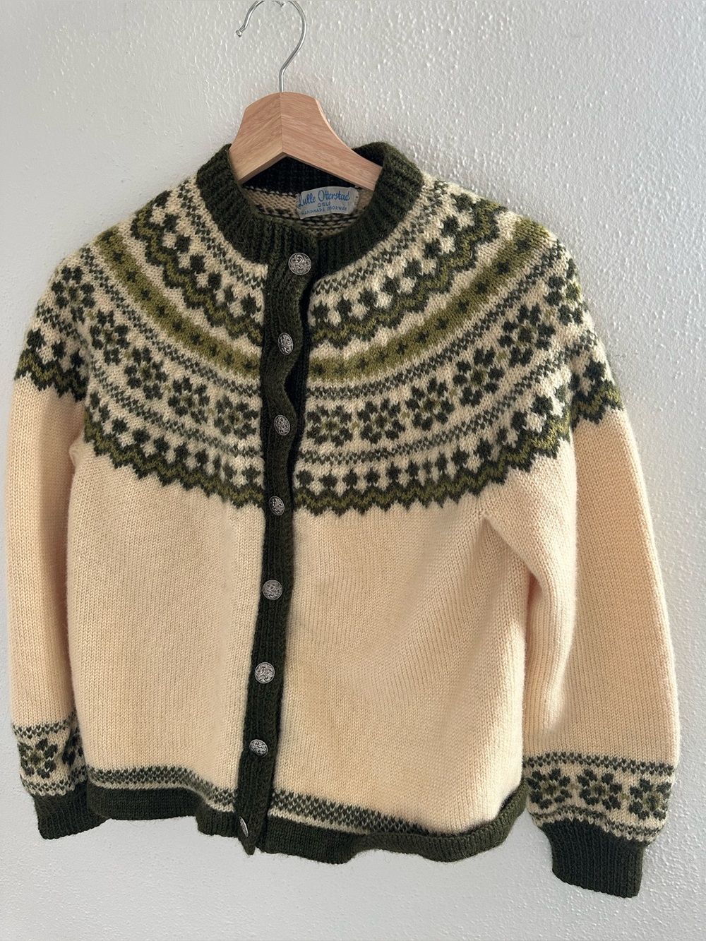 Vintage 60s Lulle Otterstad Oslo Norway Wool Nordic Cardigan Cottagecore buttons